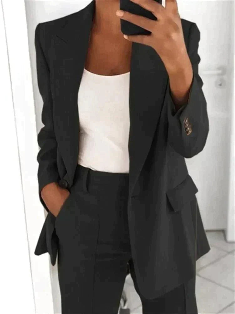 Blazer mit weitem Hosen-Set