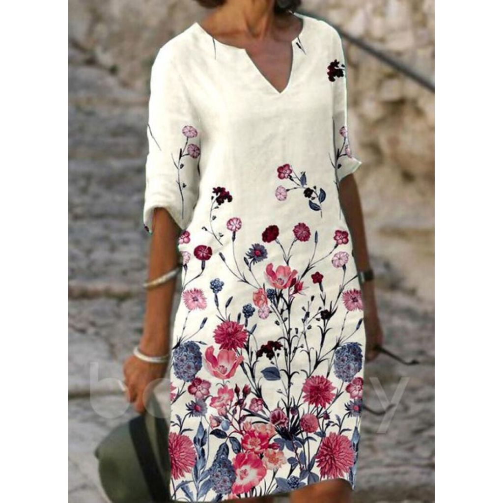 Stilvolles Kleid mit charmantem Blumenprint