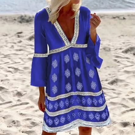 Gemütliches Sommerkleid mit Fledermausärmeln