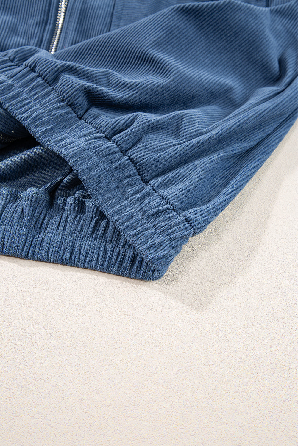 Teal Kapuzenjacke mit verstellbarem Kordelzug und Zip-Verschluss